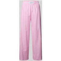 ANOTHER COTTON LAB Straight Leg Pyjama-Hose mit Label-Patch in Pink, Größe S von ANOTHER COTTON LAB