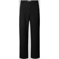 ANOTHER COTTON LAB Straight Leg Stoffhose mit Label-Detail in Black, Größe M von ANOTHER COTTON LAB