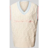 ANOTHER COTTON LAB Strickpullunder mit Label-Stitching in Offwhite, Größe XL ANOTHER COTTON LAB Strickpullunder mit Label-Stitching in Offwhite, Größe XL von ANOTHER COTTON LAB