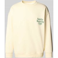 ANOTHER COTTON LAB Sweatshirt mit Label-Print Modell 'Sunday' in Offwhite, Größe XXL von ANOTHER COTTON LAB