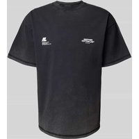 ANOTHER COTTON LAB T-Shirt mit Label-Print Modell 'Signature' in Black, Größe XXL von ANOTHER COTTON LAB