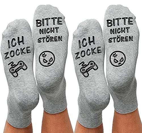ANOITON Lustige Socken, Geschenke 2025 Gaming Socken Mit Spruch ICH ZOCKE Bitte Nicht Stören Gamer Geschenk für Damen Herren Spieler Ostergeschenke für Teenager von ANOTION