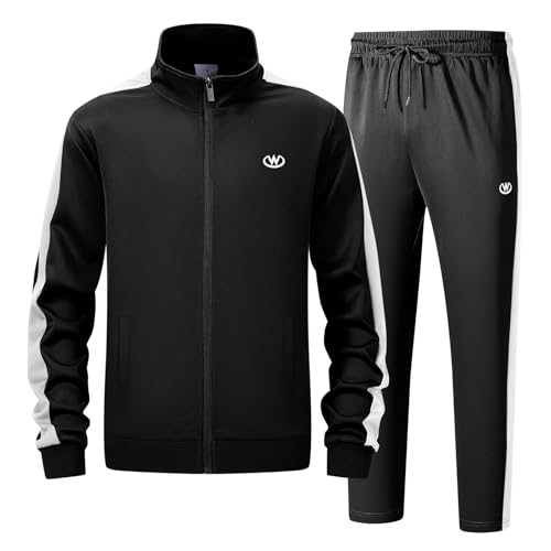 ANOTWENER Herren Trainingsanzüge Sets lässig lange Ärmel voller Reißverschluss Jacke und Jogginghose Jogginganzug Sport Outfits JW-7119-2XL von ANOTWENER