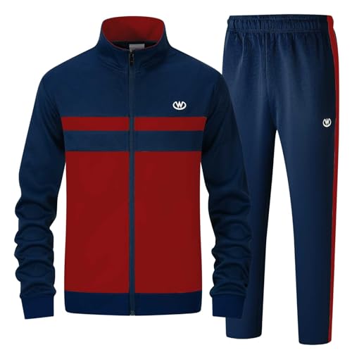 ANOTWENER Herren Trainingsanzüge Sets lässig lange Ärmel voller Reißverschluss Jacke und Jogginghose Jogginganzug Sport Outfits JW-7125-2XL von ANOTWENER