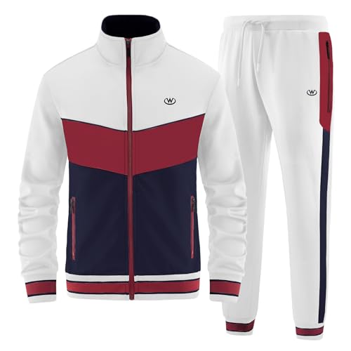 ANOTWENER Herren Trainingsanzüge Sets lässig lange Ärmel voller Reißverschluss Jacke und Jogginghose Jogginganzug Sport Outfits JW-7151-XL von ANOTWENER