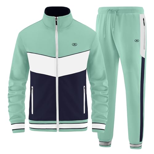 ANOTWENER Herren Trainingsanzüge Sets lässig lange Ärmel voller Reißverschluss Jacke und Jogginghose Jogginganzug Sport Outfits JW-7152-3XL von ANOTWENER