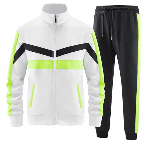 ANOTWENER Herren Trainingsanzüge Sets lässig lange Ärmel voller Reißverschluss Jacke und Jogginghose Jogginganzug Sport Outfits JW-248-M von ANOTWENER
