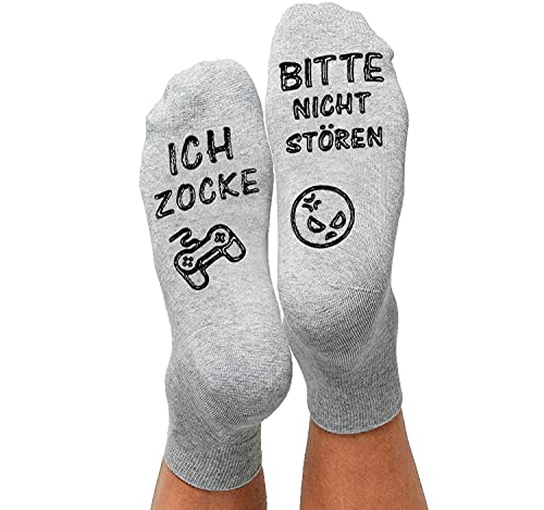 ANPLUS Gaming Socken, Bitte nicht stören, Ich Zocke Knöchel Socken Rutschfeste​Haussocken für Spielliebhaber. Lustige Socken Geschenk für Mann, Jungen, Frauen, Papa von ANPLUS