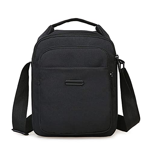 ANPTER Umhängetasche Herren Schultertasche Crossbody Herrentasche Handytasche Herrenhandtasche Kleine Umhängen Tasche Shulder Bag Messenger für Freizeit Urlaub Ausflug Spaziergang Wandern(Schwarz) von ANPTER