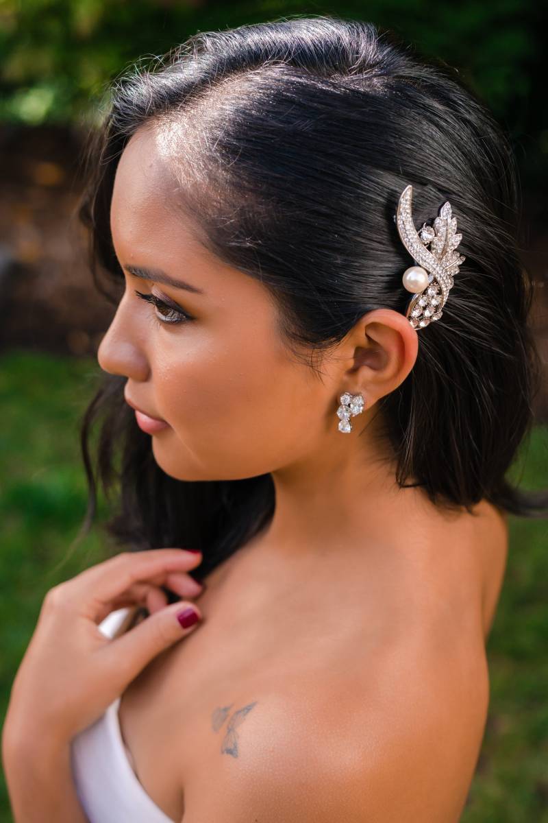 Pave Kristall Und Perle Braut Haarkamm von ANPs