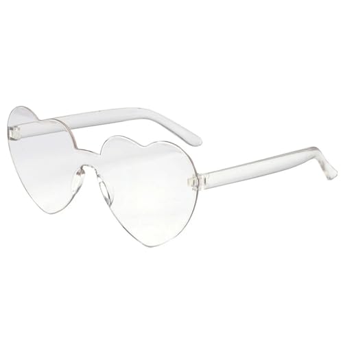 ANQKYO 20 stücke Liebe Herz Form Sonnenbrille Frauen Randlose Rahmen Farbton Klare Linse Bunte Sonnenbrille FüR Kinder(Color 6) von ANQKYO
