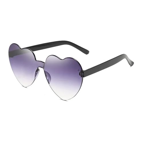 ANQKYO 20 stücke Liebe Herz Form Sonnenbrille Frauen Randlose Rahmen Farbton Klare Linse Bunte Sonnenbrille FüR Kinder(Double Gray) von ANQKYO