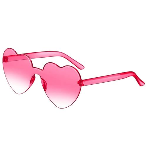 ANQKYO 20 stücke Liebe Herz Form Sonnenbrille Frauen Randlose Rahmen Farbton Klare Linse Bunte Sonnenbrille FüR Kinder(Gradient rose) von ANQKYO