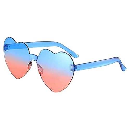 ANQKYO 20 stücke Liebe Herzform Sonnenbrille Frauen Randlose Rahmen Tönung Klare Linse Bunte Gradienten Sonnenbrille Weibliche Schattierungen FüR Kinder(Color 1) von ANQKYO