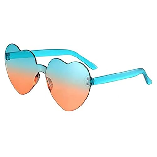 ANQKYO 20 stücke Liebe Herzform Sonnenbrille Frauen Randlose Rahmen Tönung Klare Linse Bunte Gradienten Sonnenbrille Weibliche Schattierungen FüR Kinder(Color 3) von ANQKYO