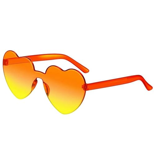 ANQKYO 20 stücke Liebe Herzform Sonnenbrille Frauen Randlose Rahmen Tönung Klare Linse Bunte Gradienten Sonnenbrille Weibliche Schattierungen FüR Kinder(Color 4) von ANQKYO