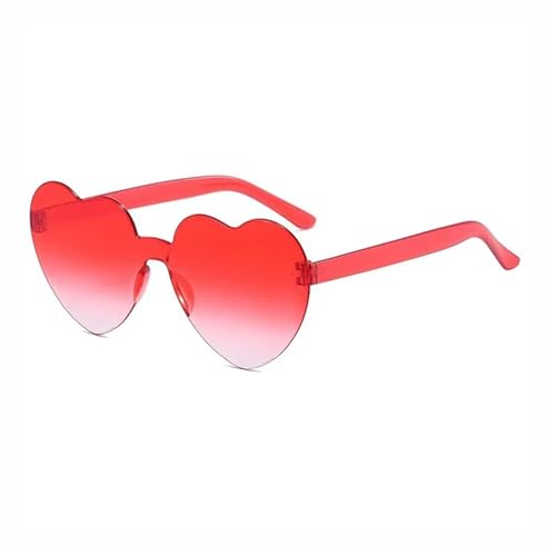 ANQKYO 20 stücke Liebe Herzform Sonnenbrille Frauen Randlose Rahmen Tönung Klare Linse Bunte Gradienten Sonnenbrille Weibliche Schattierungen FüR Kinder(Color 7) von ANQKYO