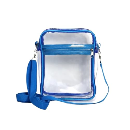 ANQKYO Damen Klare Umhängetasche Transparente Geldbörse Einfache Umhängetasche Mit Fronttasche Lässige Handtasche FüR Reisen(Blue) von ANQKYO