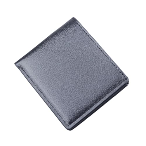 ANQKYO Geldbörse Herren Leder Männer Kurze Brieftasche Dünne Falten Männer Halter Brieftasche Kurze Geldbörsen Geld Clutch Tasche(Black) von ANQKYO