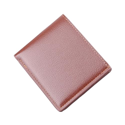 ANQKYO Geldbörse Herren Leder Männer Kurze Brieftasche Dünne Falten Männer Halter Brieftasche Kurze Geldbörsen Geld Clutch Tasche(Brown) von ANQKYO