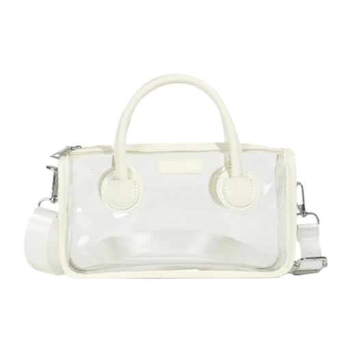 ANQKYO Klare PVC-Handtasche, praktische Umhängetasche, transparente Umhängetasche mit Reißverschluss FüR Reisen(White) von ANQKYO
