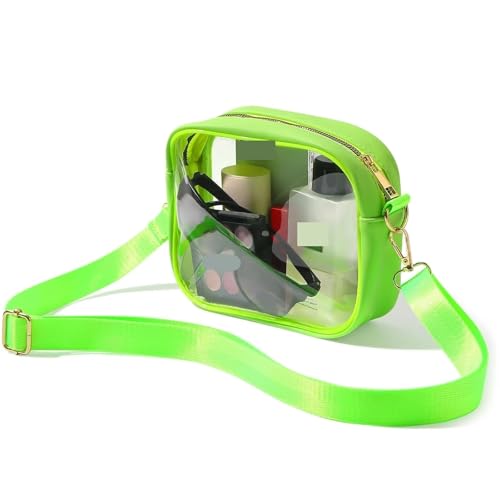 ANQKYO Klare Tasche, transparente Umhängetasche for Geldbörsen for Männer und Frauen PVC transparente Tasche FüR Reisen(Green) von ANQKYO
