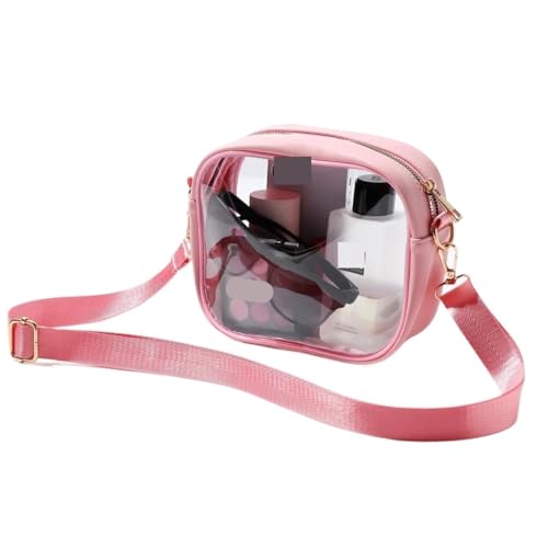 ANQKYO Klare Tasche, transparente Umhängetasche for Geldbörsen for Männer und Frauen PVC transparente Tasche FüR Reisen(Pink) von ANQKYO
