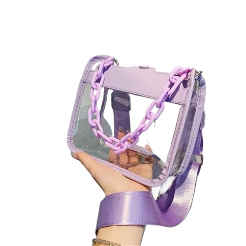 ANQKYO Sommer Frauen Klar Transparent Umhängetasche Weibliche Handtaschen Und Geldbörsen Kette Platz Umhängetasche FüR Reisen(Purple) von ANQKYO