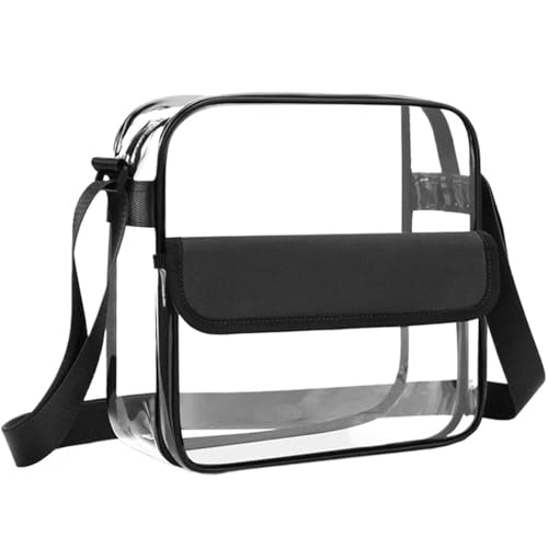 ANQKYO Transparente Tasche, All-Match-Reißverschluss-Lippenstift-Münzen-lässige Umhängetasche for die Reise Transparente Umhängetasche FüR Reisen(25.4x25.41x8.9cm) von ANQKYO