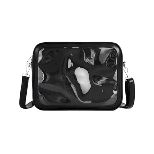 ANQKYO Transparente Tasche Damen Umhängetasche Mädchen Transparente Schultertasche Süße Tasche FüR Reisen(Black) von ANQKYO