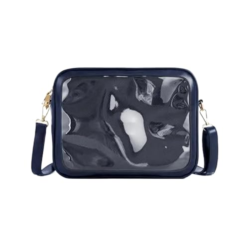 ANQKYO Transparente Tasche Damen Umhängetasche Mädchen Transparente Schultertasche Süße Tasche FüR Reisen(Deep Blue) von ANQKYO