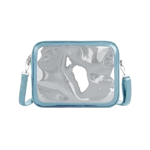 ANQKYO Transparente Tasche Damen Umhängetasche Mädchen Transparente Schultertasche Süße Tasche FüR Reisen(Sky blue) von ANQKYO