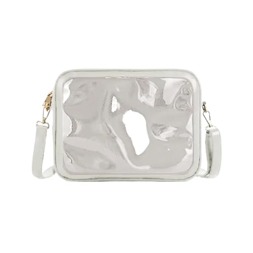 ANQKYO Transparente Tasche Damen Umhängetasche Mädchen Transparente Schultertasche Süße Tasche FüR Reisen(White) von ANQKYO