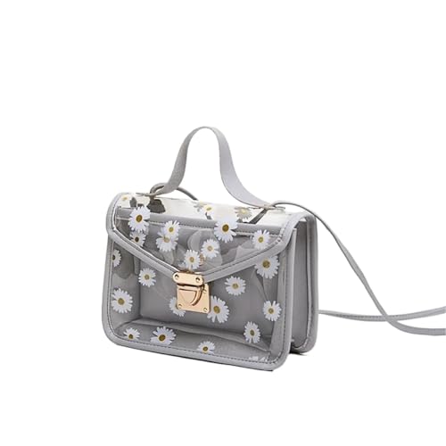 ANQKYO Transparente Umhängetasche Damen Transparente Umhängetasche Hardware Kettenriemen Messenger Handtasche Tote FüR Reisen(Gray) von ANQKYO