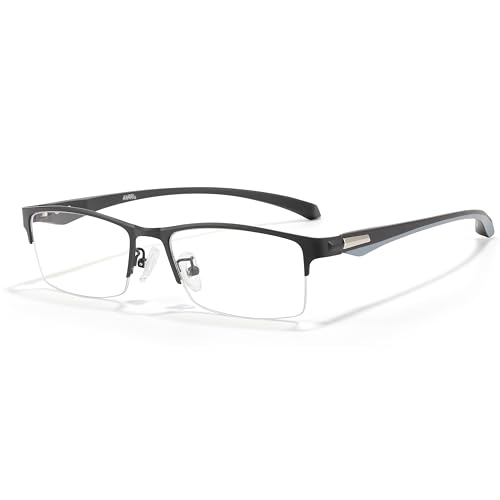 ANRRI Blaulichtbrille für Herren, halbrand, rechteckig, Metallrahmen, UV-blockierend, Computerbrille,Damen (Schwarz, 2.00, x) ANRRI Blaulichtbrille für Herren, halbrand, rechteckig, Metallrahmen, UV-blockierend, Computerbrille,Damen (Schwarz, 2.00, x) von ANRRI