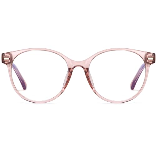 ANRRI Blaulicht-blockierende Brille, Blaulichtfilter, UV-Blau blockiert Computerbrille Gaming für TV Handy Damen (Klares Rosa) von ANRRI