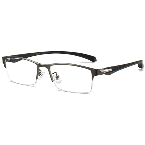 ANRRI Blaulichtbrille für Herren, halbrandlos, rechteckig, Metallrahmen, UV-blockierende Computerbrille für PC, TV, Gaming & Handy, Herren Damen ANRRI Blaulichtbrille für Herren, halbrandlos, rechteckig, Metallrahmen, UV-blockierende Computerbrille für PC, TV, Gaming & Handy, Herren Damen von ANRRI