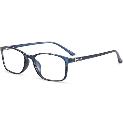 ANRRI Blaulichtfilter Brille Computerbrille Gaming Anti Belastung Deraugen UV Blaues Blockiert Superleichte Verringerung der Augenbelastung Mode für Damen Herren (Blau, Blaulichtblockierend) von ANRRI