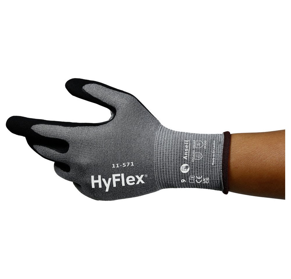ANSELL Arbeitshandschuhe Ansell 11571R100-1P HyFlex Nitril Arbeitshandschuh Größe (Handschuhe): von ANSELL