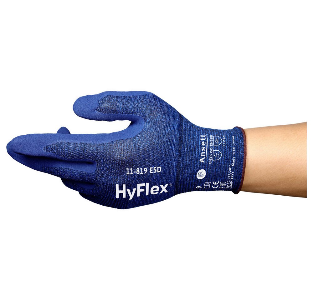 ANSELL Arbeitshandschuhe Ansell HyFlex 11819R100-1P Arbeitshandschuh Größe (Handschuhe): 10 EN von ANSELL