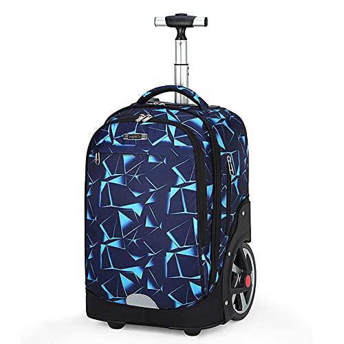 ANSIEDIO Trolley Rucksack Schulrucksack Multifunktionaler Rucksack Schultaschen Koffer Reise Schule Rucksack für Jungen Mädchen (Geometrisches Dreieck) von ANSIEDIO