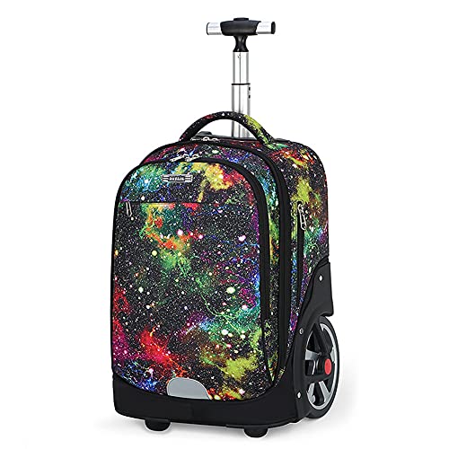 ANSIEDIO Trolley Rucksack Schulrucksack Multifunktionaler Rucksack Schultaschen Koffer Reise Schule Rucksack für Jungen Mädchen (Sternenhimmel) von ANSIEDIO