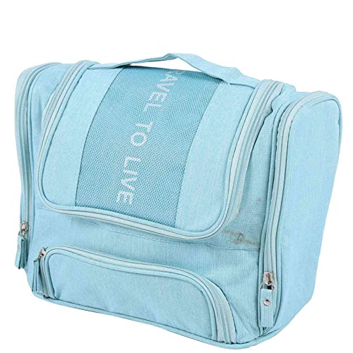 ANSO Blau wasserdichte MäNner HäNgende Kosmetik Tasche Reisen Organizer Make-Up Tasche für Frauen Notwendige Make-Up Tasche Nass und Trocken WäSche Kultur Beutel von ANSO