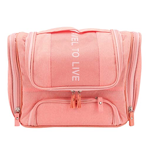 ANSO Rosa Wasserdichte MäNner HäNgende Kosmetik Tasche Reisen Organizer Make-Up Tasche für Frauen Notwendige Make-Up Tasche Nass und Trocken WäSche Kultur Beutel von ANSO