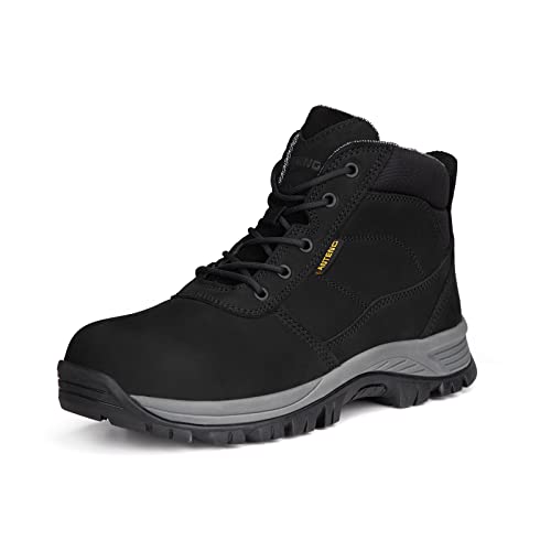 ANTENG AT801-2 Herren-Arbeitsstiefel, Nubukleder, Stahlkappen, Sicherheitsschuhe, rutschfest, YKK-Reißverschluss, Schutzschuhe, 15,2 cm, Antistichschutz, antistatisch, leicht (AT801-2, Schwarz ANTENG AT801-2 Herren-Arbeitsstiefel, Nubukleder, Stahlkappen, Sicherheitsschuhe, rutschfest, YKK-Reißverschluss, Schutzschuhe, 15,2 cm, Antistichschutz, antistatisch, leicht (AT801-2, Schwarz von ANTENG