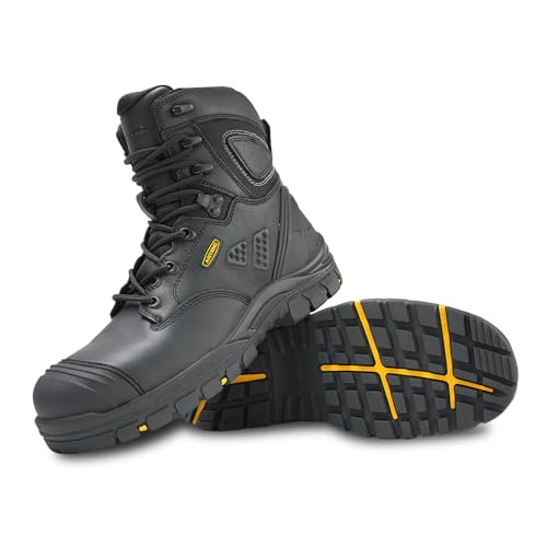 ANTENG Arbeitsstiefel für Herren, geöltes Nubukleder, Stahlkappen, Herren-Arbeitsschuhe, rutschfeste Schnürung, Schutzschuhe, 20,3 cm, antistatisch, Anti-Punktion, Anti-Ermüdungserscheinungen (AT505 ANTENG Arbeitsstiefel für Herren, geöltes Nubukleder, Stahlkappen, Herren-Arbeitsschuhe, rutschfeste Schnürung, Schutzschuhe, 20,3 cm, antistatisch, Anti-Punktion, Anti-Ermüdungserscheinungen (AT505 von ANTENG