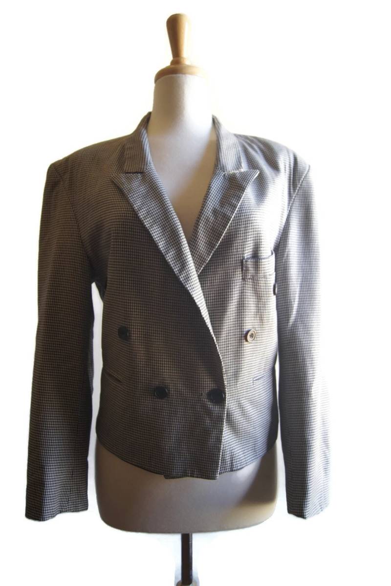 Diesel Houndstooth Blazer Jacke Vintage Damen Made in England Mantelmode von ANTIGOs
