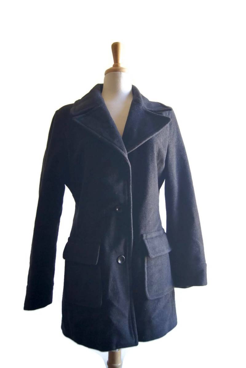 Jahrgang Esprit Basix Mantel Jacke Schwarz Damen Langarm Große Taschen von ANTIGOs