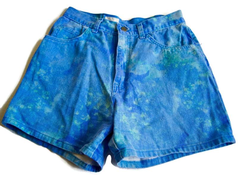 Jahrgang Moda Int " L Denim Blaue Shorts Hoch Taillierte Damen Taschen Der 90Er Jahre Die London-Jean von ANTIGOs
