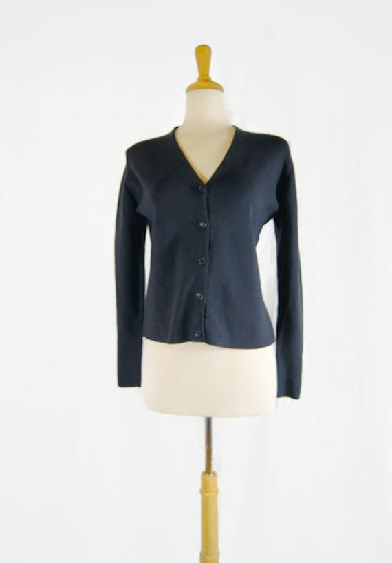 Vintage 1980S Emanuel Ungaro Damen Schwarze Strickjacke Seidenmischung Lange Ärmel von ANTIGOs